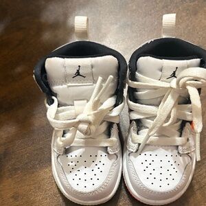Jordan Kids White and Black Sneakers